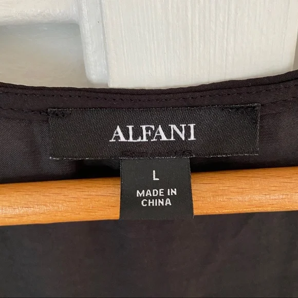 {Alfani} Black Silky Flowy Tank Top - Large - Picture 3 of 5